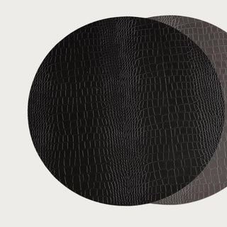 Croc reversible round placemats styled at a set dining table