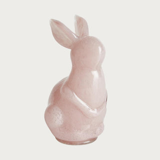 The Daisy Mae pink glass bunny sculpture, large size, individual view