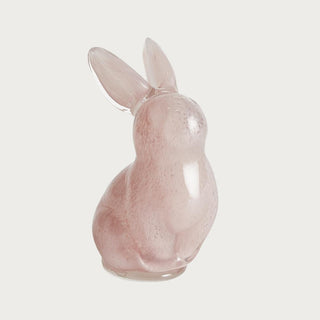 The Daisy Mae pink glass bunny sculpture, hand blown, large and small sizes