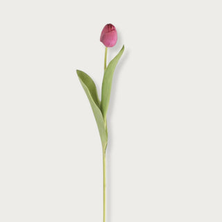 Fuchsia True Bloom real touch tulip stem, 26.75 inch faux floral stem, Third & Main