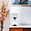 Decorative Glass Hourglass with Black Sand, Iridescent Finish