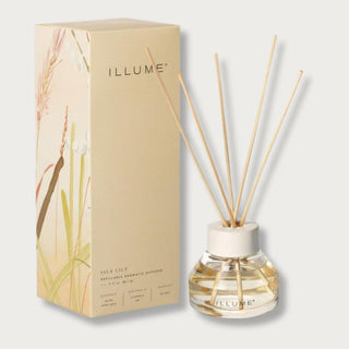Isla Lily reed diffuser with white ceramic collar, Third & Main