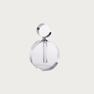 Large crystal glass perfume bottle with twist top, Third & Main