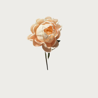 Light peach real touch peony stem, close petal detail