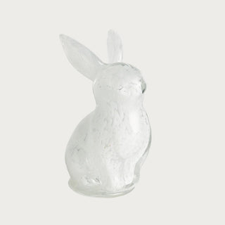 The Lilly Belle white glass bunny sculpture, small size, individual view