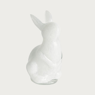 The Lilly Belle white glass bunny sculpture, hand blown, two sizes available