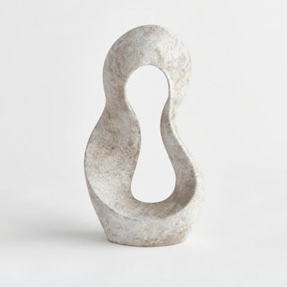 Lyra Sculpture in Natural Gray, alternate angle showing curved silhouette, matte clay finish, Third & Main