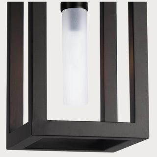 Montecito pendant lantern styled hanging on a covered outdoor porch entry