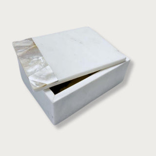 Large Mother of Pearl and Marble Box with lid, Third & Main