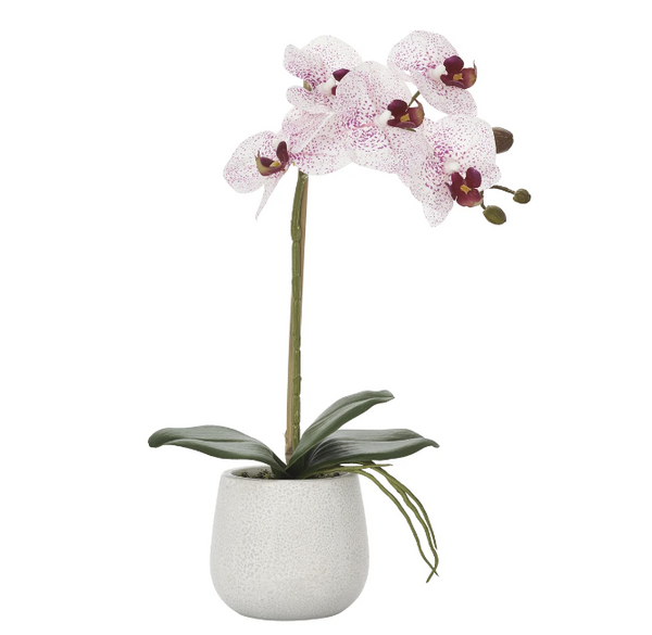 15" Faux Pink Orchid in Pot
