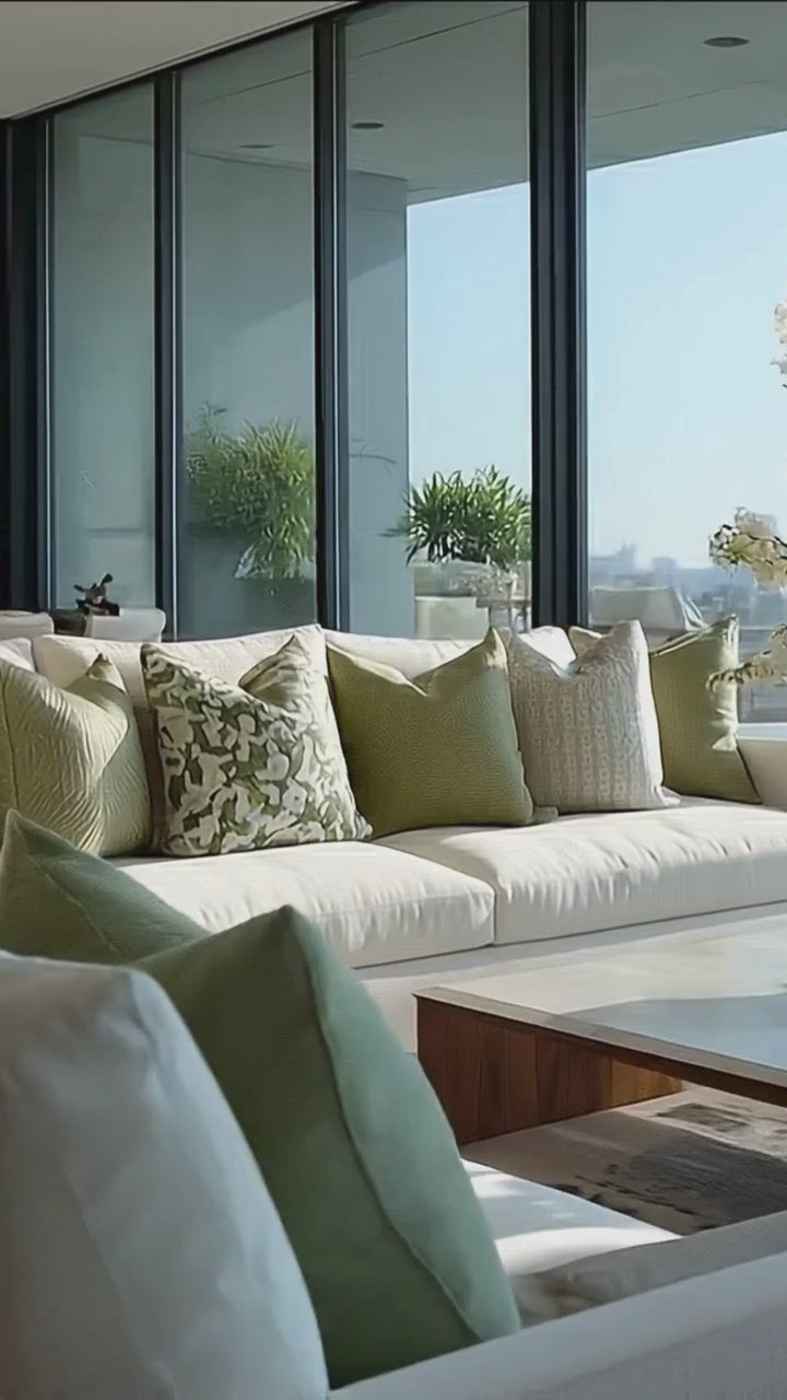 Luxury Modern Contemporary Styled Living Room With Elegant Home Decor and Floral Arrangment