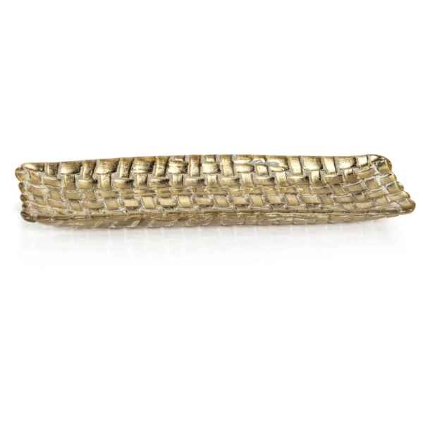 Golden Braided Glass Tray