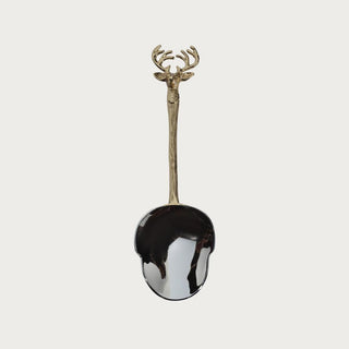 Close-up of stag head ice scoop gold handle detail, Third & Main