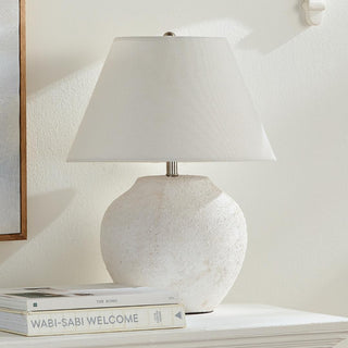 The Theo Table Lamp shown in full room context styled in a modern farmhouse living space, Third & Main