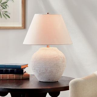 The Theo Table Lamp styled on a dresser in a modern farmhouse bedroom, Third & Main