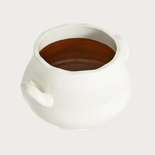 The Wellon footed cachepot, small size, detail of curved handle