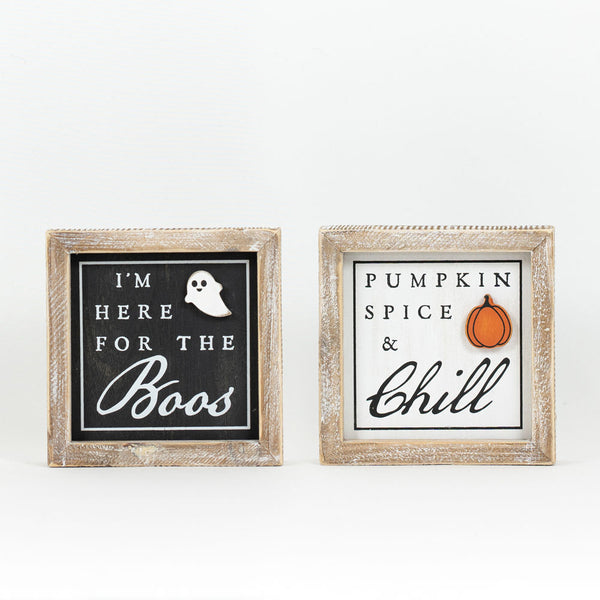 Fall /Halloween Wood Reversible Sign