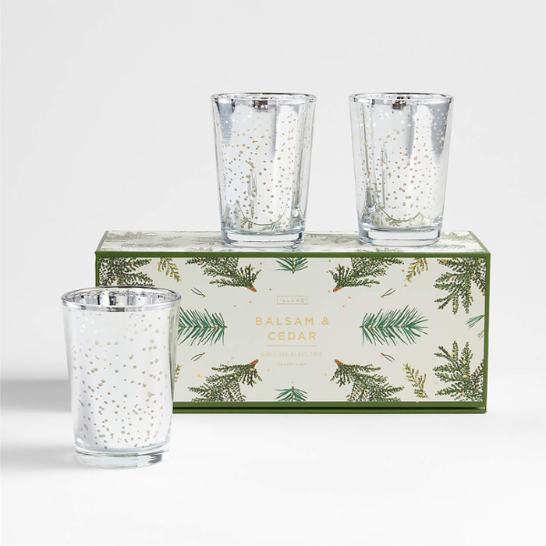 Balsam & Cedar Mini Luxe Mercury Glass Candle Set – Third & Main