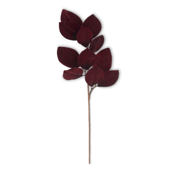 Velvet Burgundy Magnolia Leaf Pick- 33" High