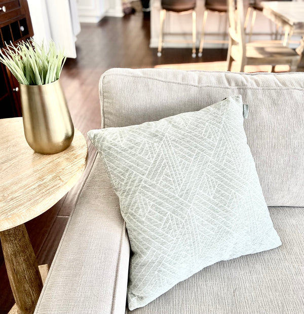 Creamy Sage Woven Geo Pillow (Sold Individually)