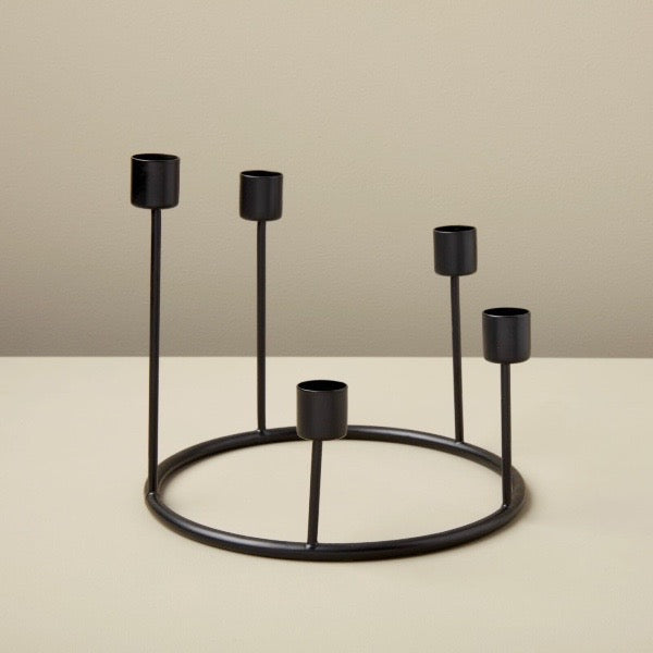 Tristan Black Candlestick Wreath, Small