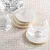 Marble Coasters with Gold Rim, Set of 4