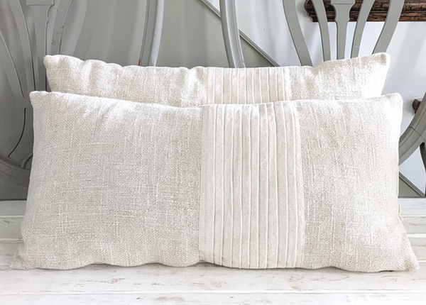 Pleated Linen Lumbar Pillow (Sold Individually)